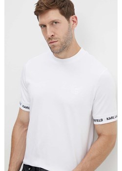 Karl Lagerfeld t-shirt męski kolor biały gładki ze sklepu ANSWEAR.com w kategorii T-shirty męskie - zdjęcie 173646171