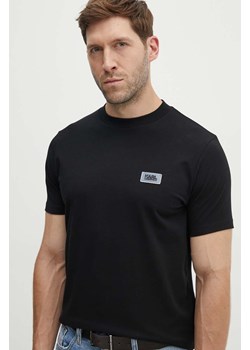 Karl Lagerfeld t-shirt męski kolor czarny gładki 542221.755051 ze sklepu ANSWEAR.com w kategorii T-shirty męskie - zdjęcie 173646181