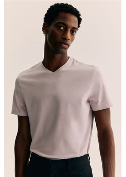 H & M - T-shirt z dekoltem w serek Slim Fit - Różowy ze sklepu H&M w kategorii Bluzki damskie - zdjęcie 173647162