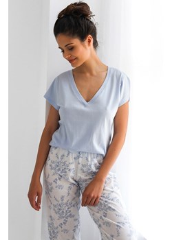 Bawełniana piżama damska Gabrielle, Kolor błękitno-biały, Rozmiar S, SENSIS ze sklepu Intymna w kategorii Piżamy damskie - zdjęcie 173650591