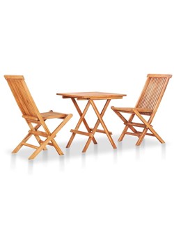 Stół drewniany i krzesła na taras, balkon - Trivo 2X ze sklepu Edinos.pl w kategorii Zestawy mebli ogrodowych - zdjęcie 173652112