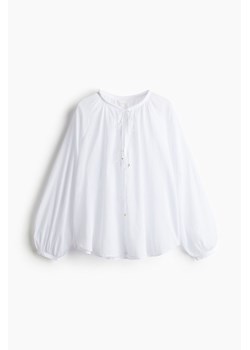 H & M - Bluzka z wiązanym detalem - Biały ze sklepu H&M w kategorii Bluzki damskie - zdjęcie 173653203