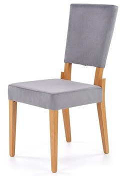 Krzesło drewniane tapicerowane Elton - popiel + dąb miodowy ze sklepu Edinos.pl w kategorii Krzesła - zdjęcie 173656280