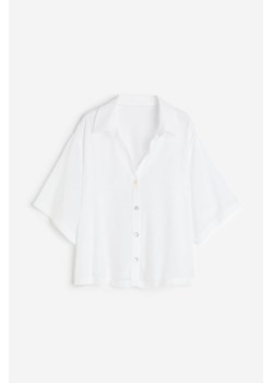 H & M - Krepowana koszula plażowa - Biały ze sklepu H&M w kategorii Koszule damskie - zdjęcie 173656694