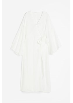 H & M - Długa sukienka kopertowa - Biały ze sklepu H&M w kategorii Sukienki - zdjęcie 173656721