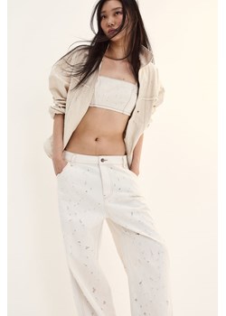 H & M - Spodnie z diagonalu - Biały ze sklepu H&M w kategorii Spodnie damskie - zdjęcie 173656751