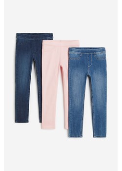 H & M - Dżinsowe jegginsy 3-pak - Różowy ze sklepu H&M w kategorii Spodnie dziewczęce - zdjęcie 173656820