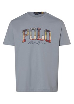 Polo Ralph Lauren T-shirt - klasyczny krój Mężczyźni Bawełna blue stone jednolity ze sklepu vangraaf w kategorii T-shirty męskie - zdjęcie 173657732