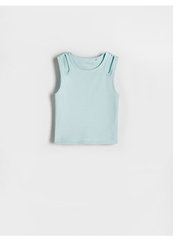 Reserved - Top z wycięciami - jasnoturkusowy ze sklepu Reserved w kategorii Bluzki dziewczęce - zdjęcie 173658601