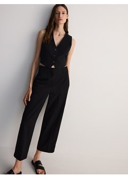 Reserved - Spodnie w kant z dodatkiem wiskozy - czarny ze sklepu Reserved w kategorii Spodnie damskie - zdjęcie 173659113