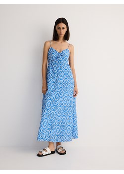 Reserved - Sukienka z bawełny - niebieski ze sklepu Reserved w kategorii Sukienki - zdjęcie 173659153