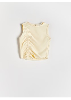 Reserved - Bluzka z marszczeniem - żółty ze sklepu Reserved w kategorii Bluzki dziewczęce - zdjęcie 173659711