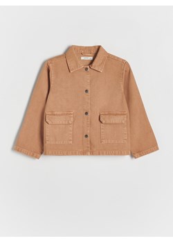 Reserved - Denimowa kurtka - beżowy ze sklepu Reserved w kategorii Kurtki dziewczęce - zdjęcie 173659724
