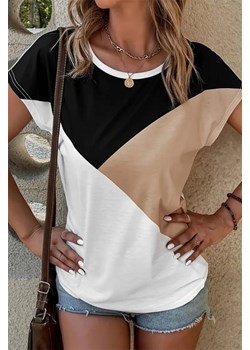 T-shirt SERGOJA BEIGE ze sklepu Ivet Shop w kategorii Bluzki damskie - zdjęcie 173660193