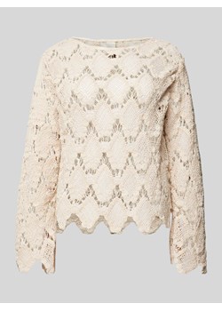 Sweter z dzianiny z koronką szydełkową model ‘NAJAARAQ’ ze sklepu Peek&Cloppenburg  w kategorii Swetry damskie - zdjęcie 173660273