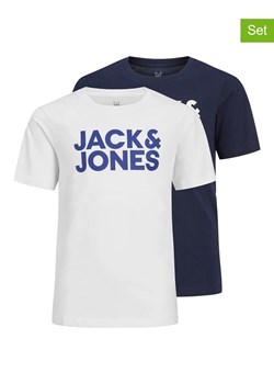 JACK &amp; JONES Junior Koszulki (2 szt.) &quot;Corp&quot; w kolorze granatowym i białym ze sklepu Limango Polska w kategorii T-shirty chłopięce - zdjęcie 173662543