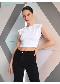 Sinsay - Koszulka crop top - biały ze sklepu Sinsay w kategorii Bluzki damskie - zdjęcie 173664304