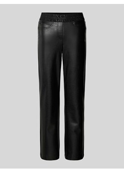 Spodnie skórzane o kroju regular fit z elastycznym pasem z logo ze sklepu Peek&Cloppenburg  w kategorii Spodnie damskie - zdjęcie 173665051