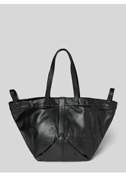 Torebka ze skóry naturalnej z detalami z logo model ‘Elvira’ ze sklepu Peek&Cloppenburg  w kategorii Torby Shopper bag - zdjęcie 173665060