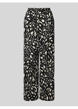 Spodnie materiałowe z wysokim stanem,szeroką nogawką i fakturowanym wzorem model ‘AYA BEA’ ze sklepu Peek&Cloppenburg  w kategorii Spodnie damskie - zdjęcie 173665164