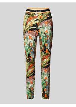 Spodnie materiałowe o kroju slim fit z elastycznym pasem z logo ze sklepu Peek&Cloppenburg  w kategorii Spodnie damskie - zdjęcie 173665182