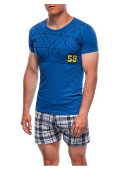 Piżama męska 488U - niebieska ze sklepu Edoti w kategorii Piżamy męskie - zdjęcie 173665764