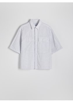 Reserved - Koszula boxy fit z krótkim rękawem - biały ze sklepu Reserved w kategorii Koszule męskie - zdjęcie 173665834