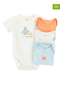 COOL CLUB Body (4 szt.) w kolorze błękitno-pomarańczowo-białym ze sklepu Limango Polska w kategorii Odzież dla niemowląt - zdjęcie 173666871
