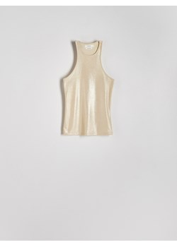 Reserved - Top z metalicznym efektem - beżowy ze sklepu Reserved w kategorii Bluzki damskie - zdjęcie 173667951