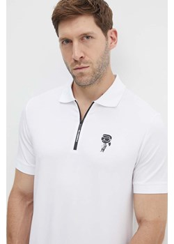 Karl Lagerfeld polo męski kolor biały z nadrukiem 543221.745400 ze sklepu ANSWEAR.com w kategorii T-shirty męskie - zdjęcie 173669073