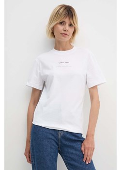 Calvin Klein t-shirt bawełniany damski kolor biały K20K207215 ze sklepu ANSWEAR.com w kategorii Bluzki damskie - zdjęcie 173669292