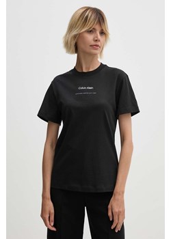 Calvin Klein t-shirt bawełniany damski kolor czarny K20K207215 ze sklepu ANSWEAR.com w kategorii Bluzki damskie - zdjęcie 173669302