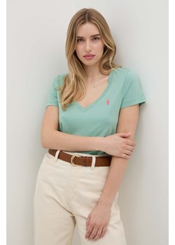 Polo Ralph Lauren t-shirt bawełniany damski kolor zielony ze sklepu ANSWEAR.com w kategorii Bluzki damskie - zdjęcie 173669400