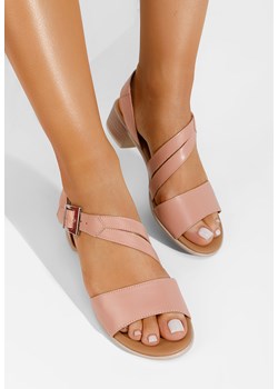 Różowe sandały damskie skórzane Savina ze sklepu Zapatos w kategorii Sandały damskie - zdjęcie 173671460