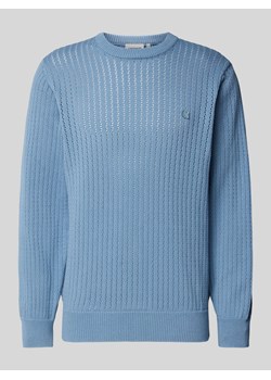Sweter z dzianiny z naszywką z logo model ‘CALEN’ ze sklepu Peek&Cloppenburg  w kategorii Swetry męskie - zdjęcie 173671523