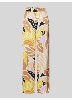 Spodnie materiałowe z szeroką nogawką i elastycznym pasem ze sklepu Peek&Cloppenburg  w kategorii Spodnie damskie - zdjęcie 173671594