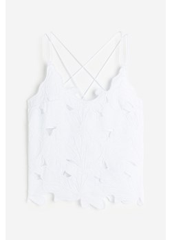 H & M - Wyszywany top - Biały ze sklepu H&M w kategorii Bluzki damskie - zdjęcie 173672811