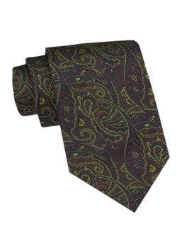 Klasyczny Krawat Męski CHATTIER - Bordo z Zielonym Akcentami KRCH1373 ze sklepu JegoSzafa.pl w kategorii Krawaty - zdjęcie 173674822