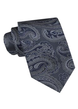 Klasyczny Krawat Męski CHATTIER - Granat z Popielem, Wzór KRCH1382 ze sklepu JegoSzafa.pl w kategorii Krawaty - zdjęcie 173674832