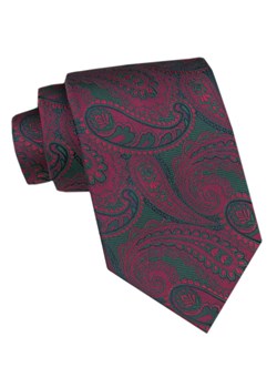 Klasyczny Krawat Męski CHATTIER - Zieleń w Czerwone, Duże Paisley KRCH1384 ze sklepu JegoSzafa.pl w kategorii Krawaty - zdjęcie 173674844