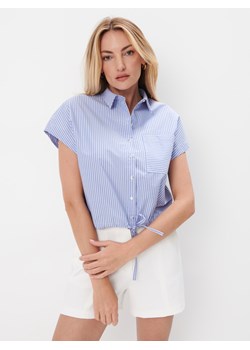 Mohito - Wzorzysta koszula z wiązaniem - błękitny ze sklepu Mohito w kategorii Koszule damskie - zdjęcie 173675981