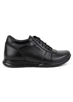 Buty męskie podwyższające sznurowane skórzane SPORT STYLE 408KZ czarne ze sklepu butyolivier w kategorii Buty zimowe męskie - zdjęcie 173676032