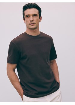 Reserved - T-shirt regular z aplikacją - ciemnobrązowy ze sklepu Reserved w kategorii T-shirty męskie - zdjęcie 173676361