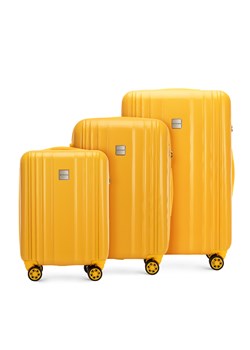 Zestaw walizek z polikarbonu plaster miodu żółty ze sklepu WITTCHEN w kategorii Walizki - zdjęcie 173677671