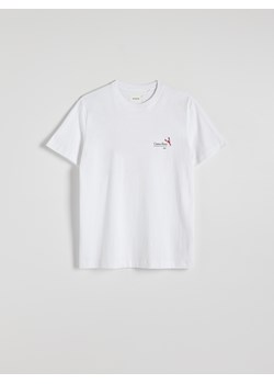 Reserved - T-shirt regular z nadrukiem na plecach - biały ze sklepu Reserved w kategorii T-shirty męskie - zdjęcie 173677862