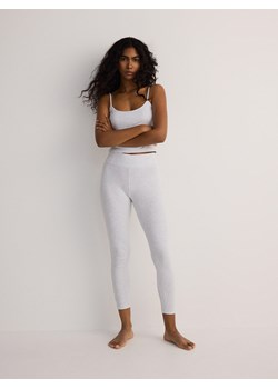 Reserved - Bawełniane legginsy - jasnoszary ze sklepu Reserved w kategorii Spodnie damskie - zdjęcie 173677984