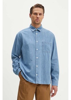 A.P.C. koszula jeansowa chemise math męska kolor niebieski relaxed z kołnierzykiem klasycznym COGXX-H12584 ze sklepu ANSWEAR.com w kategorii Koszule męskie - zdjęcie 173679054