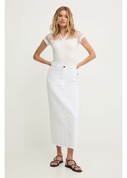 Answear Lab spódnica jeansowa kolor biały maxi prosta ze sklepu ANSWEAR.com w kategorii Spódnice - zdjęcie 173679181