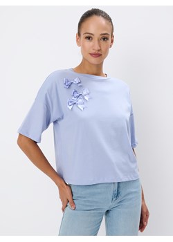 Mohito - Bawełniana niebieska bluzka - błękitny ze sklepu Mohito w kategorii Bluzki damskie - zdjęcie 173681052