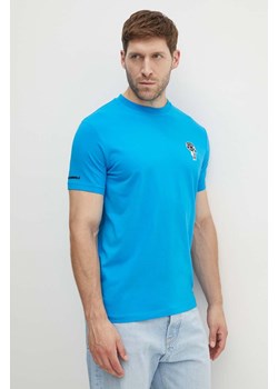 Karl Lagerfeld t-shirt męski kolor niebieski z nadrukiem 543221.755400 ze sklepu ANSWEAR.com w kategorii T-shirty męskie - zdjęcie 173681914